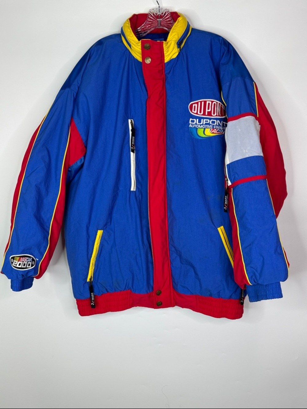 Vintage Chase Authentics DuPont NASCAR Racing Hooded Jacket Size Large